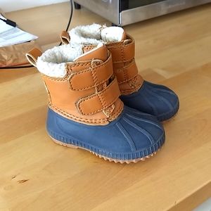 Baby Toddler Fleece-lined Rain Snow Duck Boots Sz 5